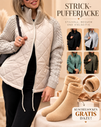 Letzter Tag: Strick-Pufferjacke – Komfort und Bewegungsfreiheit + 🎁 Thermosocken GRATIS dazu!