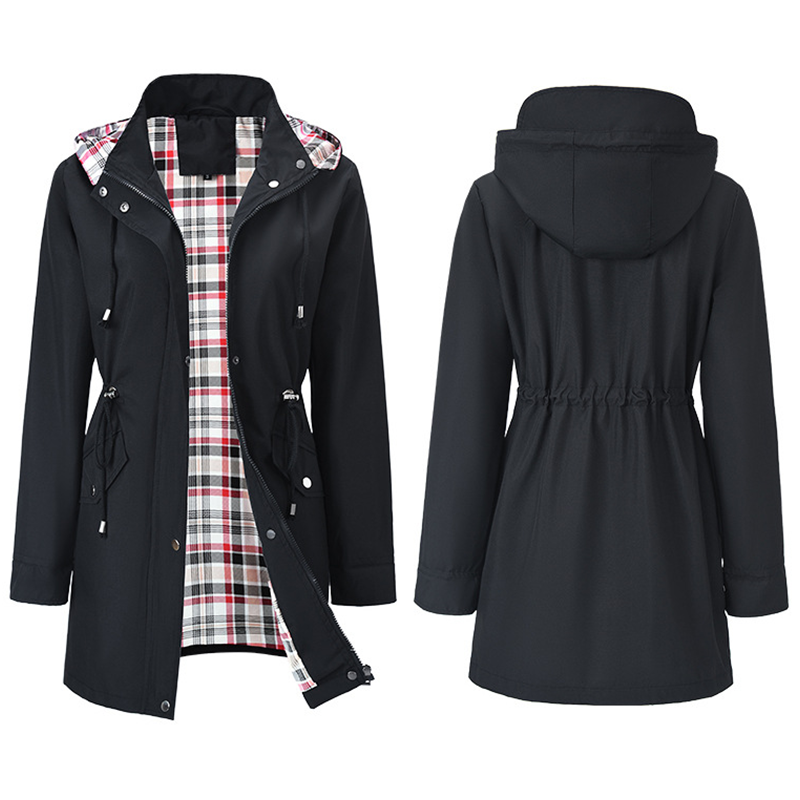 🔥Letzter Tag: 60% Rabatt!⏰🌧️🧥Wasserdichte lange Trenchcoats mit Kapuze für Damen👍