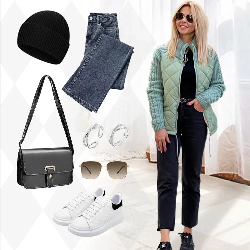 Letzter Tag: Strick-Pufferjacke – Komfort und Bewegungsfreiheit + 🎁 Thermosocken GRATIS dazu!