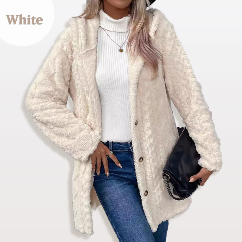 🧥Damen warme Jacke mit Kapuze und Rautenmuster🎁