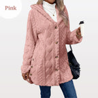 🧥Damen warme Jacke mit Kapuze und Rautenmuster🎁