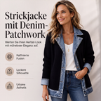 🔥Heißer Verkauf 60% Rabatt✨👚Damen Hemd mit Geripptem Strick & Denim Mix - Lässiger Chic für jeden Tag🎁