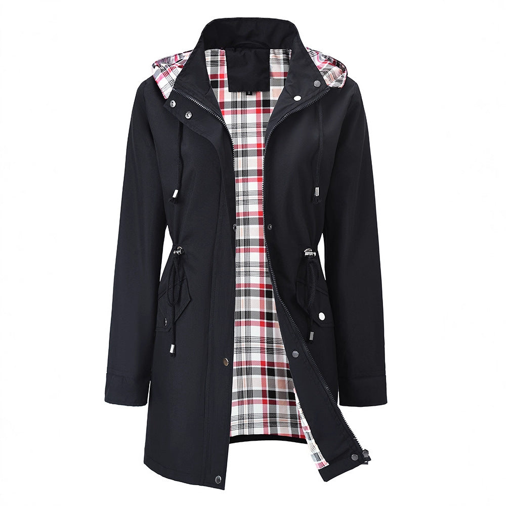 🔥Letzter Tag: 60% Rabatt!⏰🌧️🧥Wasserdichte lange Trenchcoats mit Kapuze für Damen👍